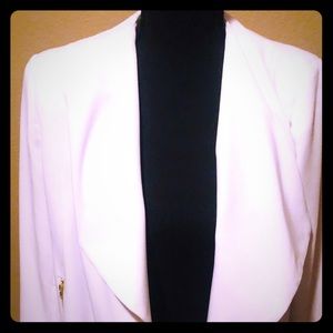 Bar III white blazer with gold details